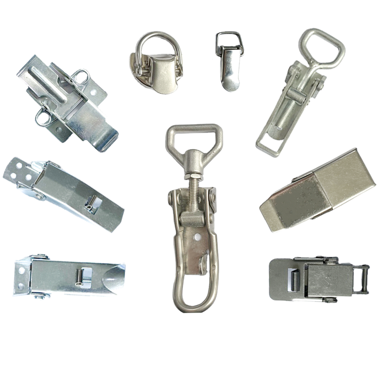 Custom machined stainless steel toggle latch for packing wooden cases